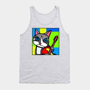 Angry Cat plays Guitar Tank Top